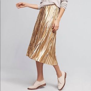 Maeve Gold Metallic Skirt